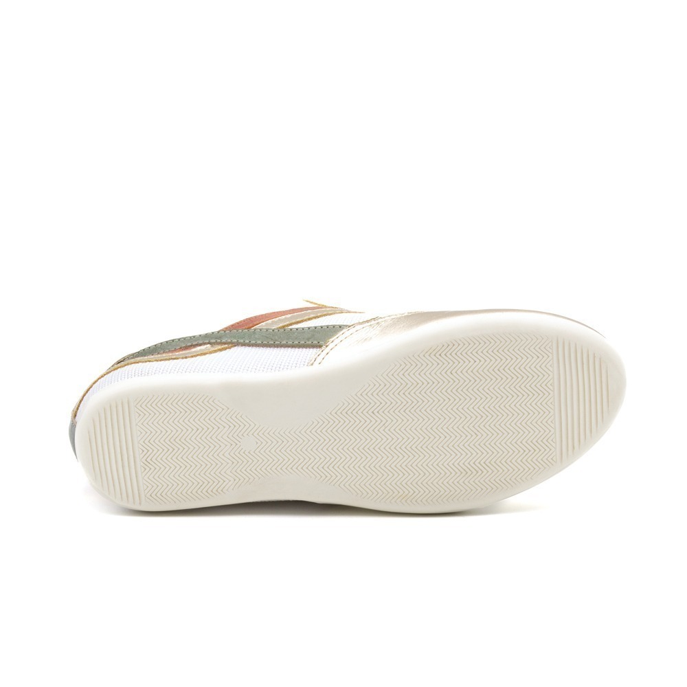 Tênis Feminino Electra em Couro Tela Ouro - 6800TOU