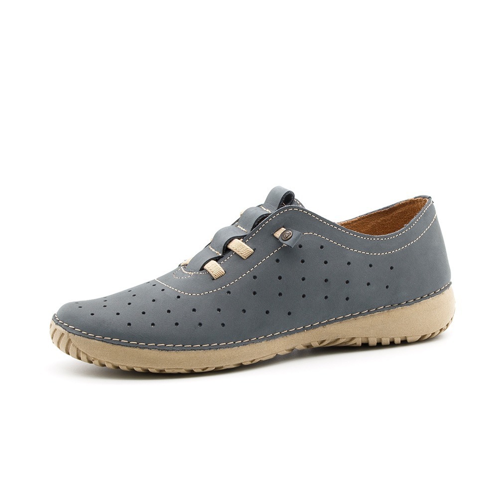 Tênis Feminino Lis em Couro Nobuck Cinza Escuro - 6732NC