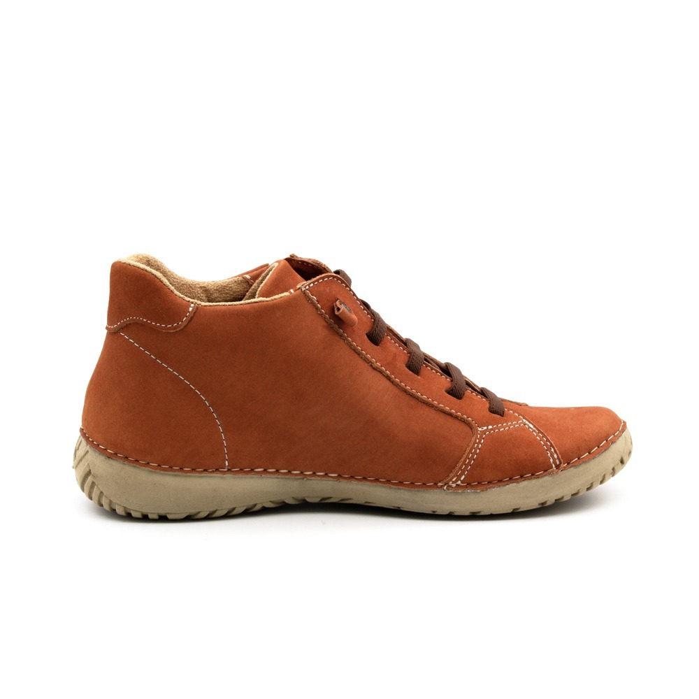 Tênis Feminino Lis em Couro Nobuck Conhaque - 6715NCO