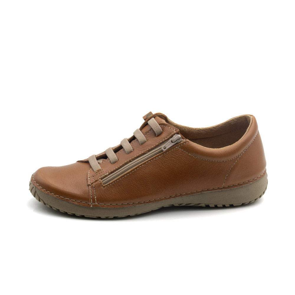 Tênis Lis em Couro Alfa Camel - 6733AC