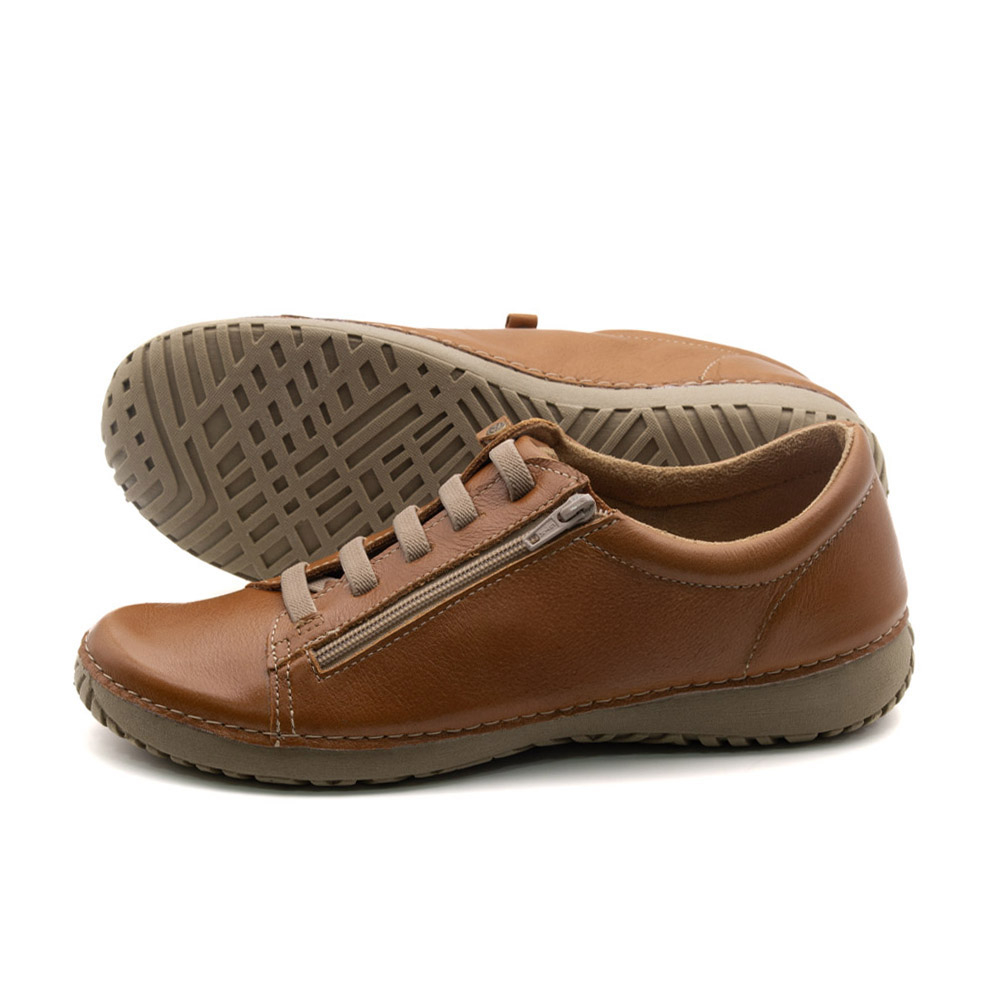 Tênis Lis em Couro Alfa Camel - 6733AC