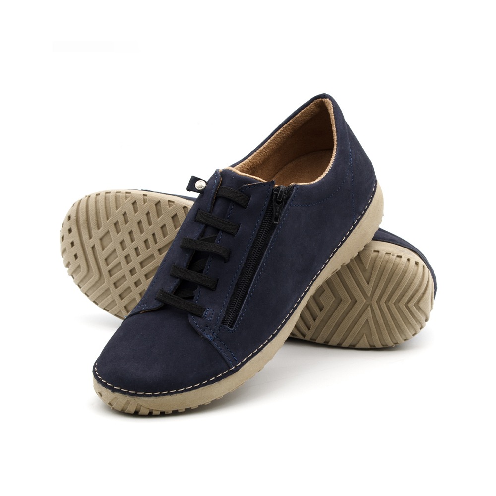 Tênis Lis em Couro Nobuck Denim - 6733NDE