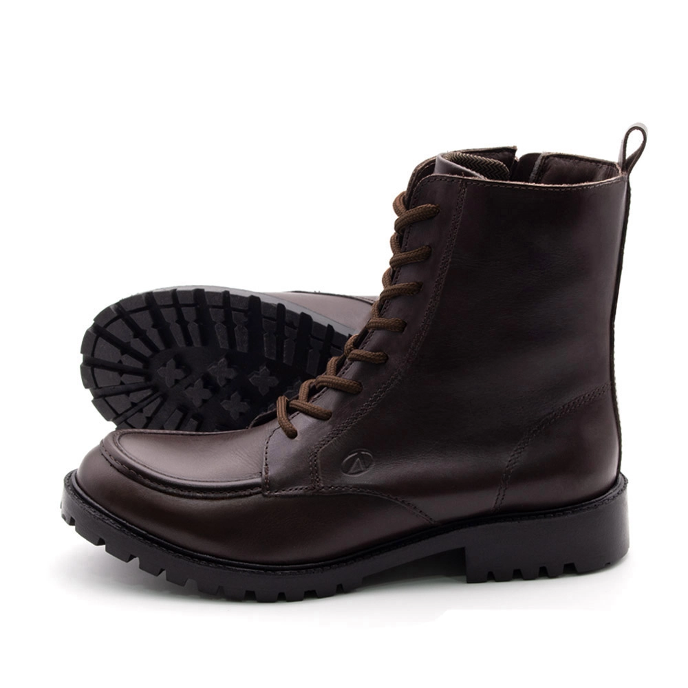 Bota Celine Cano Médio em Couro Bravvo Tabaco - 4871BT