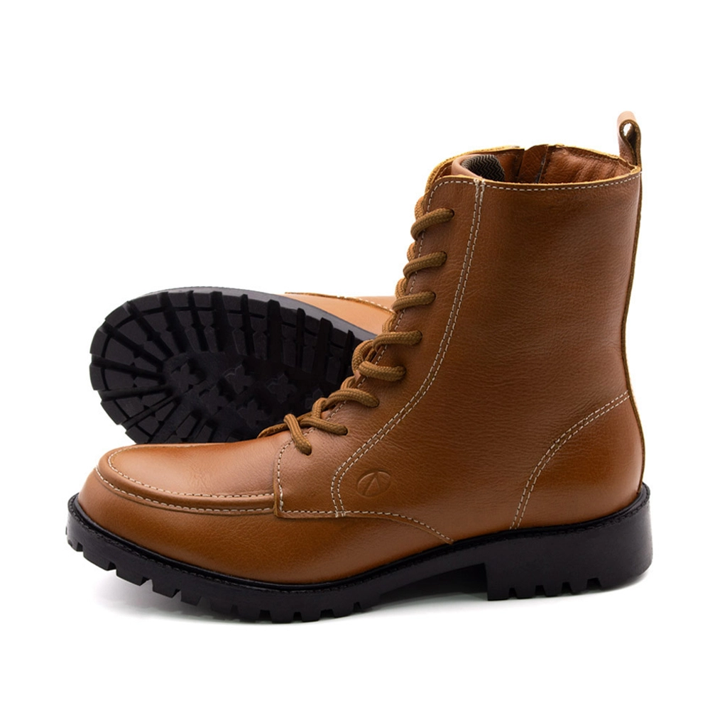Bota Celine Cano Médio em Couro Alfa Camel - 4871AC