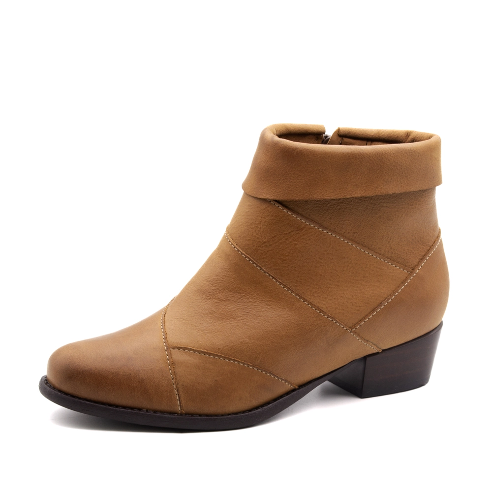 Bota Duna Cano Baixo em Couro Senna Tan - 4637ST