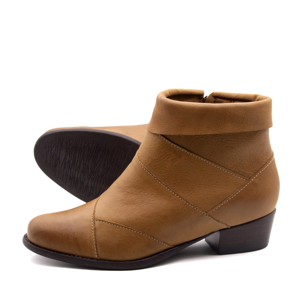 Bota Duna Cano Baixo em Couro Senna Tan - 4637ST