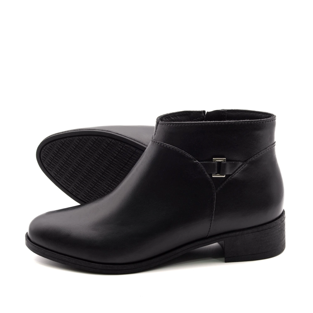 Bota Essenza Cano Baixo em Couro Bravvo Preta - 4330BP