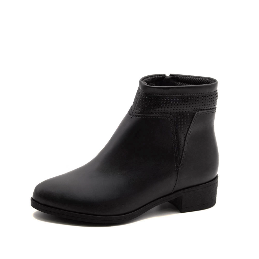 Bota Essenza Cano Baixo em Couro Bravvo Preta - 4335BP