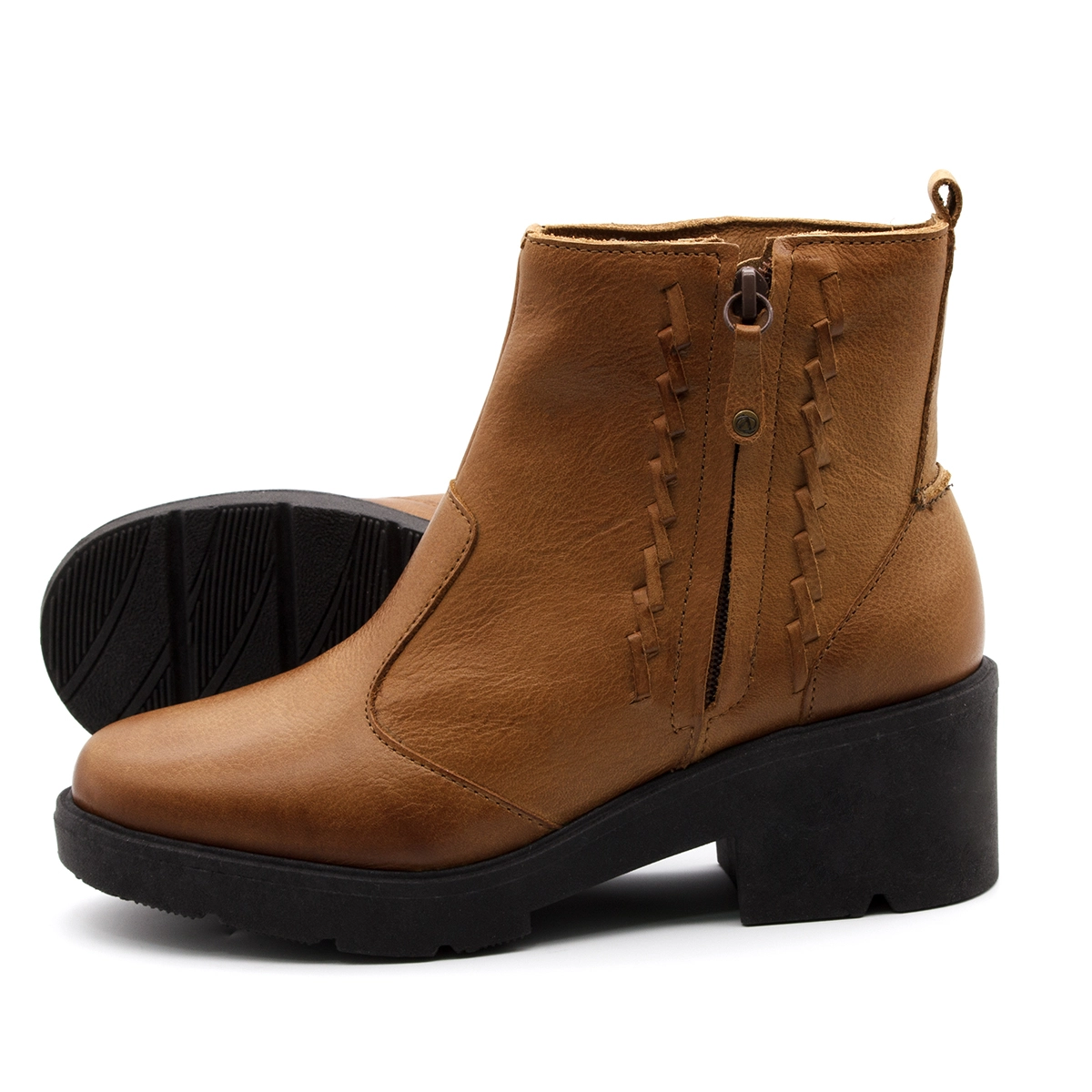 Bota Leeds com Salto em Couro Senna Tan - 4868ST