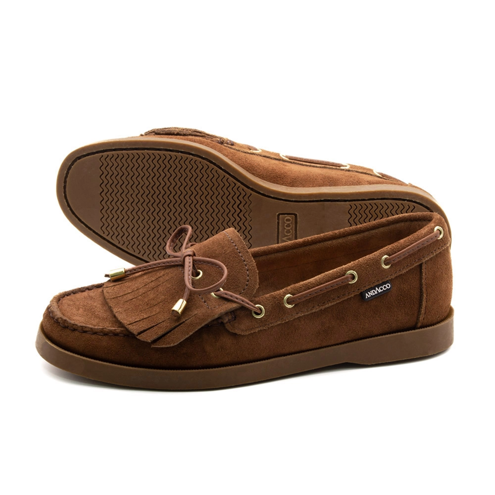 Mocassim Feminino Caribe em Couro Camurça Brown - 3952CB