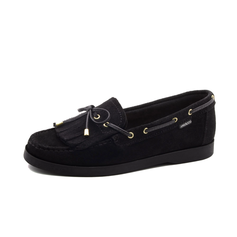 Mocassim Feminino Caribe em Couro Camurça Preto - 3952CP