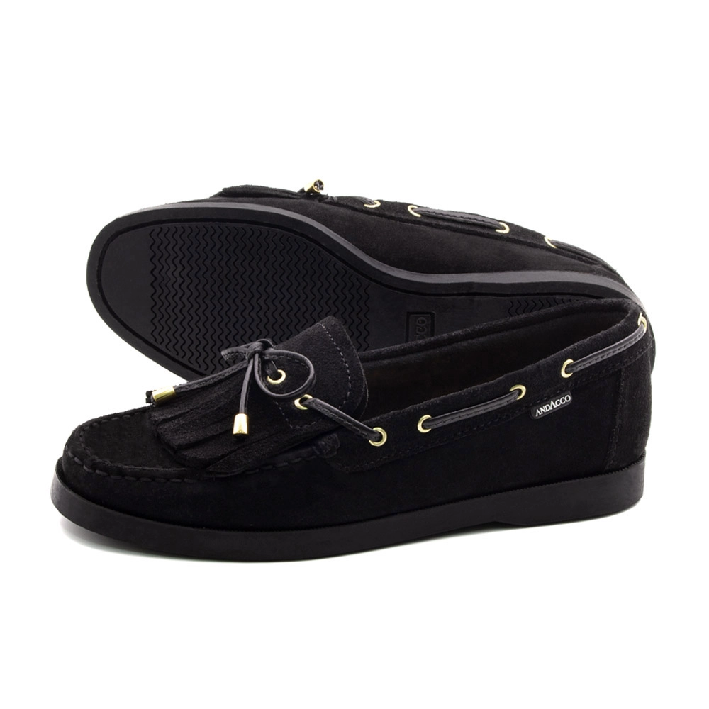 Mocassim Feminino Caribe em Couro Camurça Preto - 3952CP