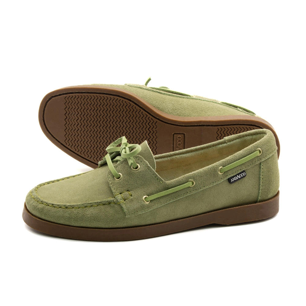 Mocassim Feminino Caribe em Couro Camurça Verde - 3950CV
