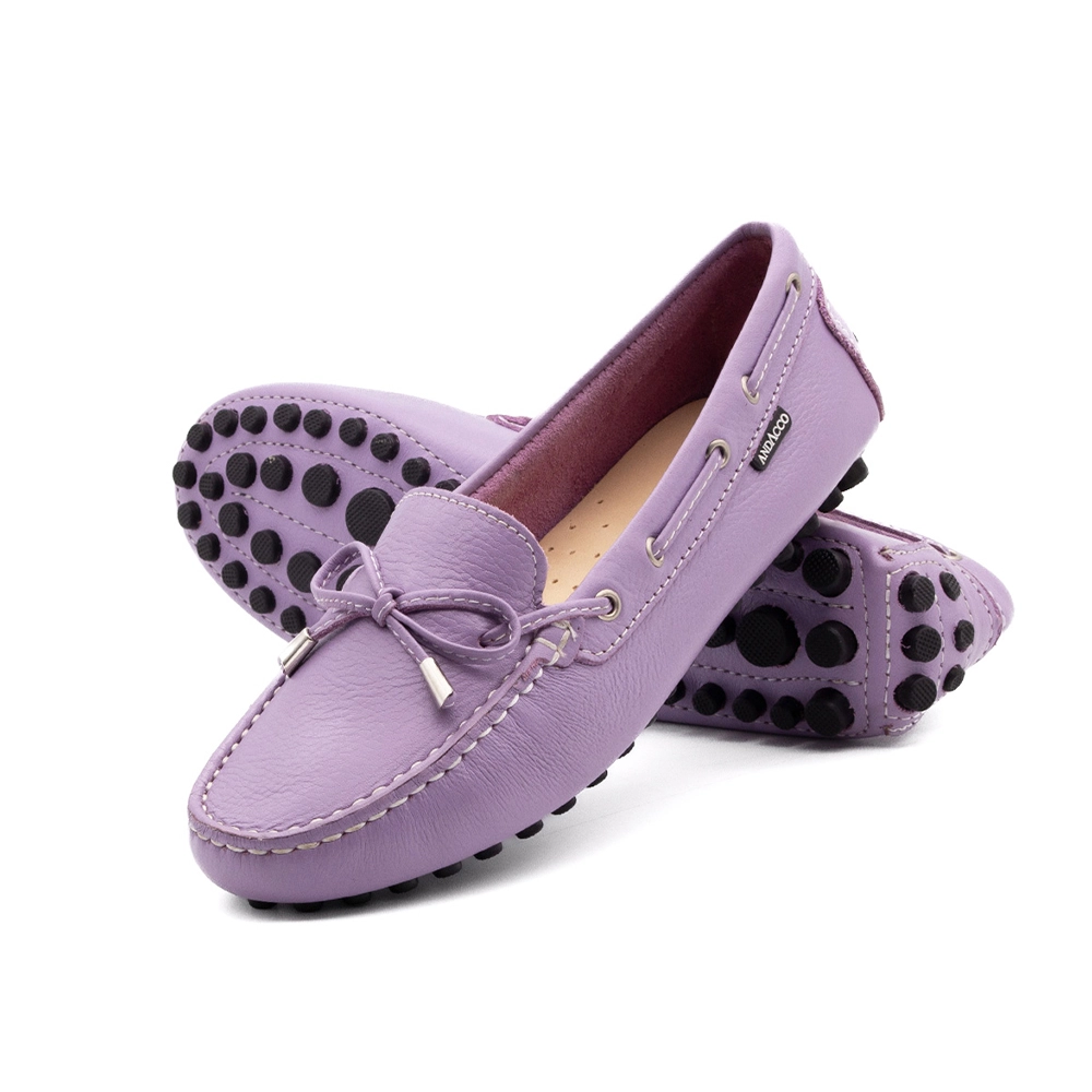 Mocassim Feminino em Couro Alfa Lavanda - 3352AL