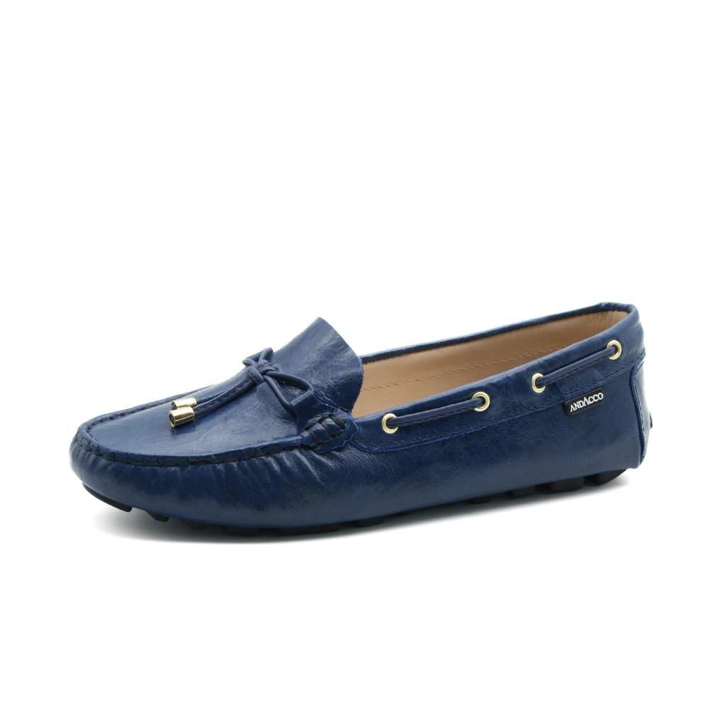Mocassim Feminino em Couro Crush Anil - 3609CA