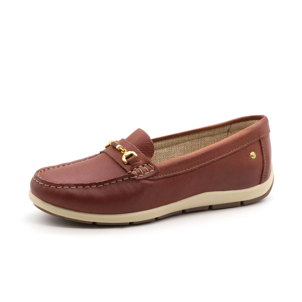 Mocassim Feminino Julia em Couro Senna Rust - 47005SR
