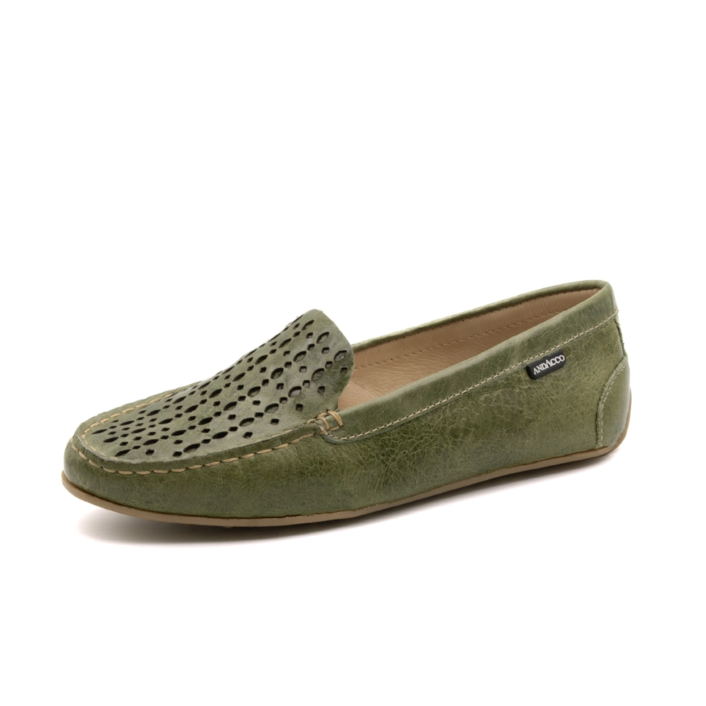 Mocassim Feminino Liv em Couro Aquarela Mist - 3666AM