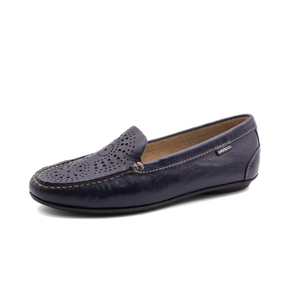 Mocassim Feminino Liv em Couro Crush Dark Blue - 3665CD Mocassim Feminino Liv em Couro Crush Dark Blue - 3665CD
