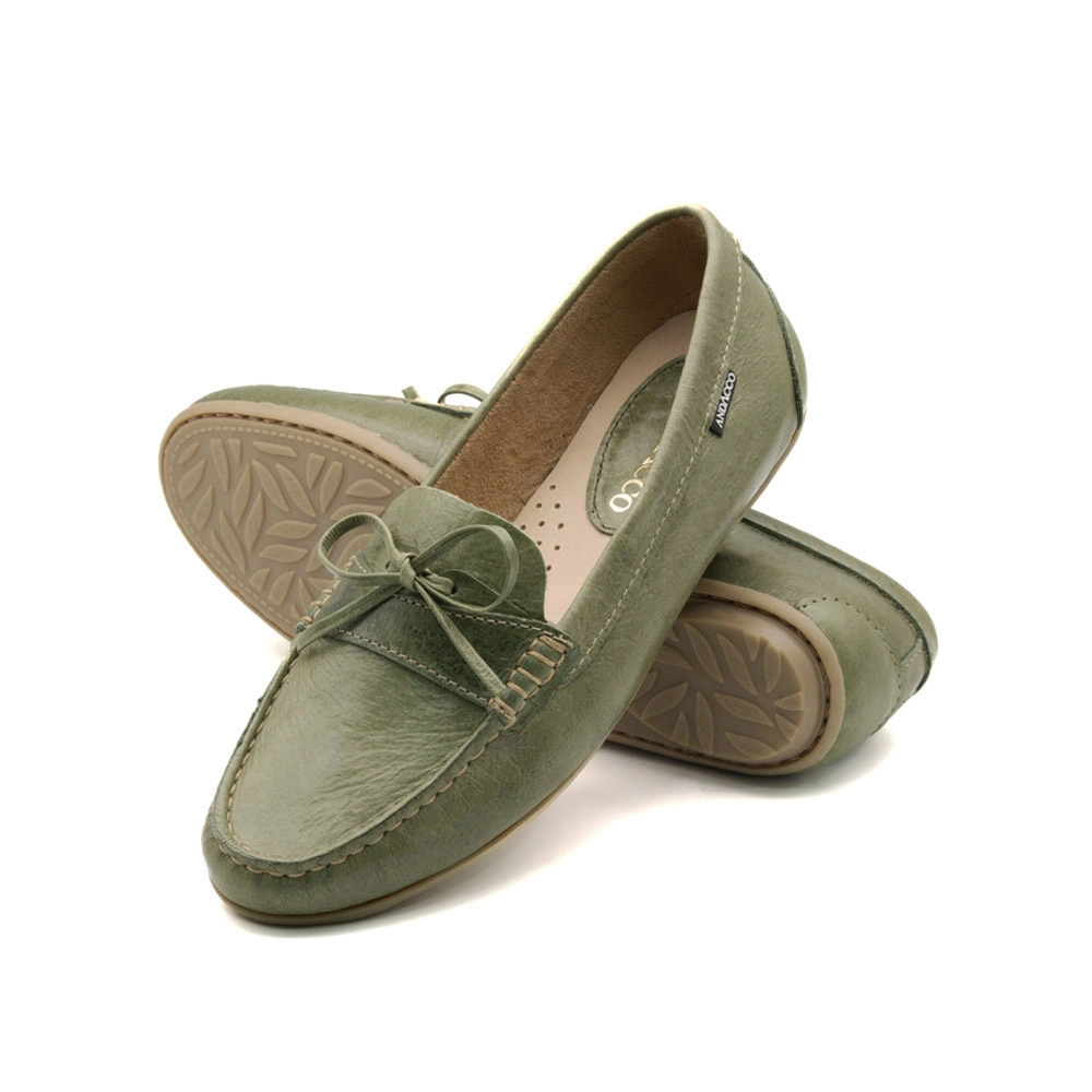 Mocassim Feminino Liv em Couro Crush Mist - 3664CMI