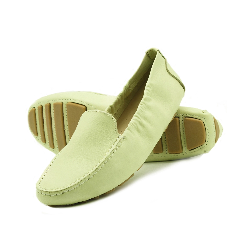 Mocassim Feminino Paris em Couro Alfa Verde Limão - 3590AC