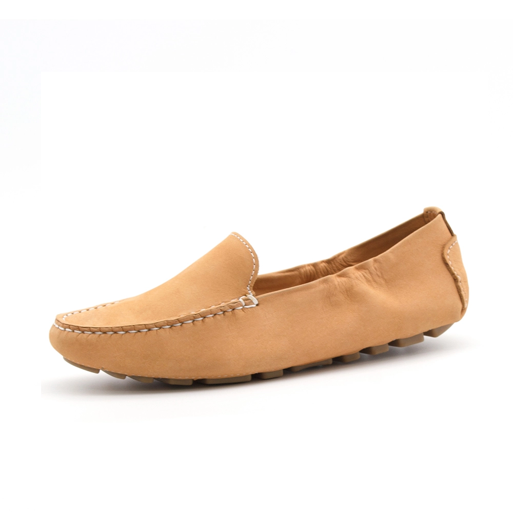Mocassim Feminino Paris em Couro Nobuck Caramelo Duna - 3590ND