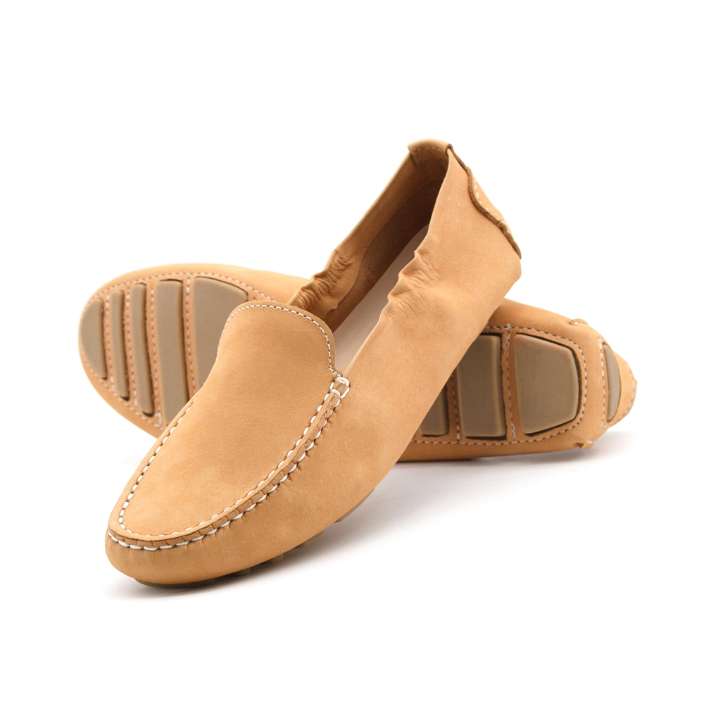 Mocassim Feminino Paris em Couro Nobuck Caramelo Duna - 3590ND
