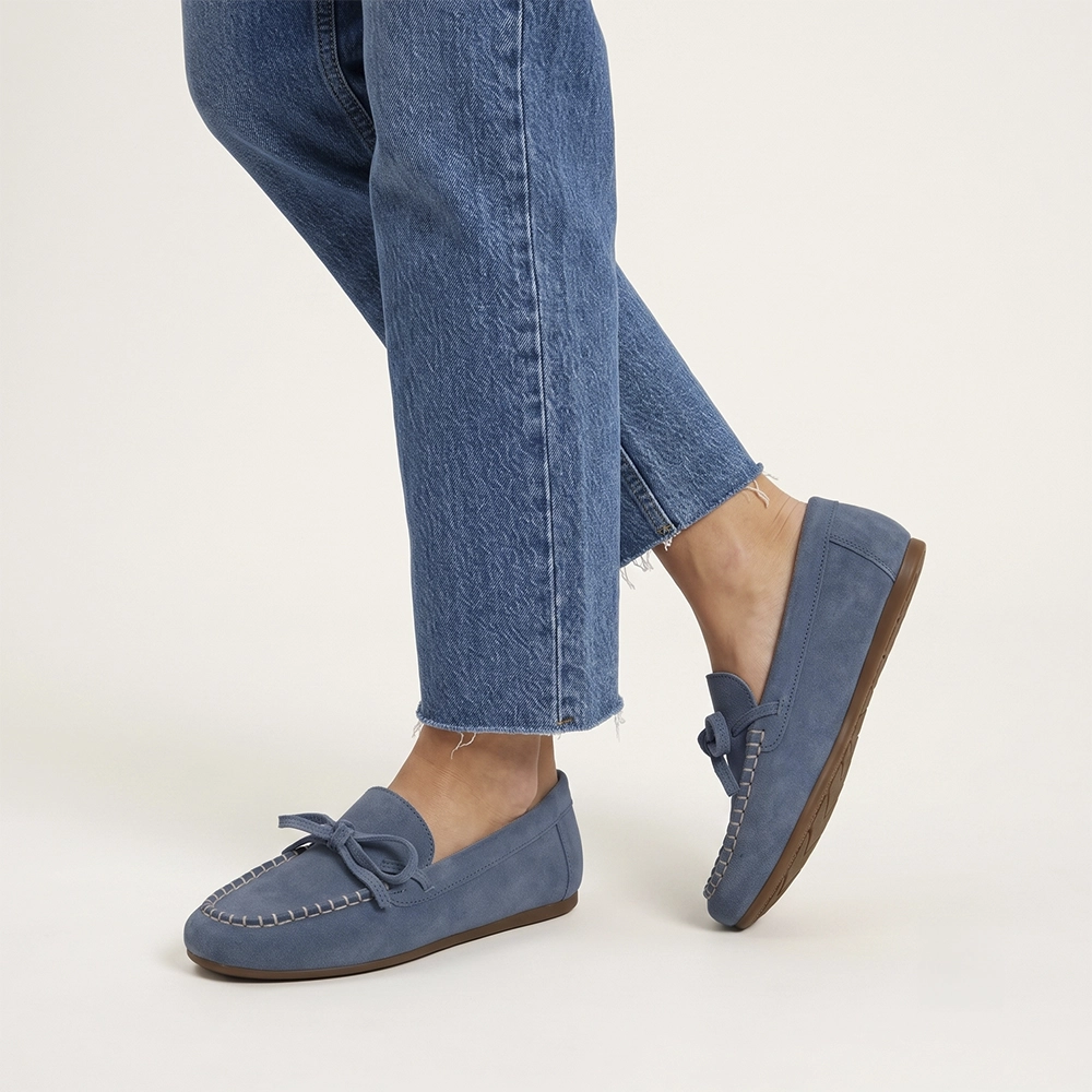 Mocassim Feminino Sider em Couro Camurça Denim - 13436CD Mocassim Feminino Sider em Couro Camurça Denim - 13436CD