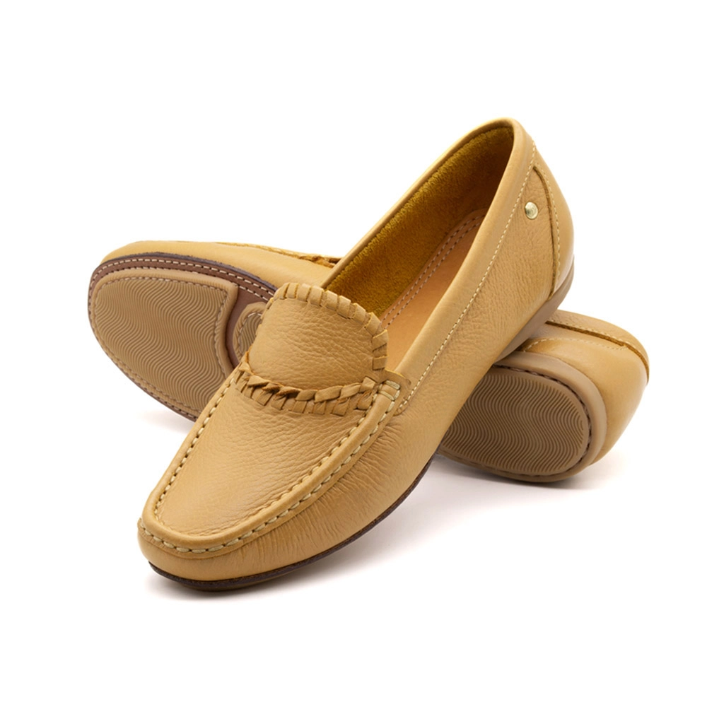 Mocassim Feminino Soleil em Couro Alfa Cheddar - 45025AC