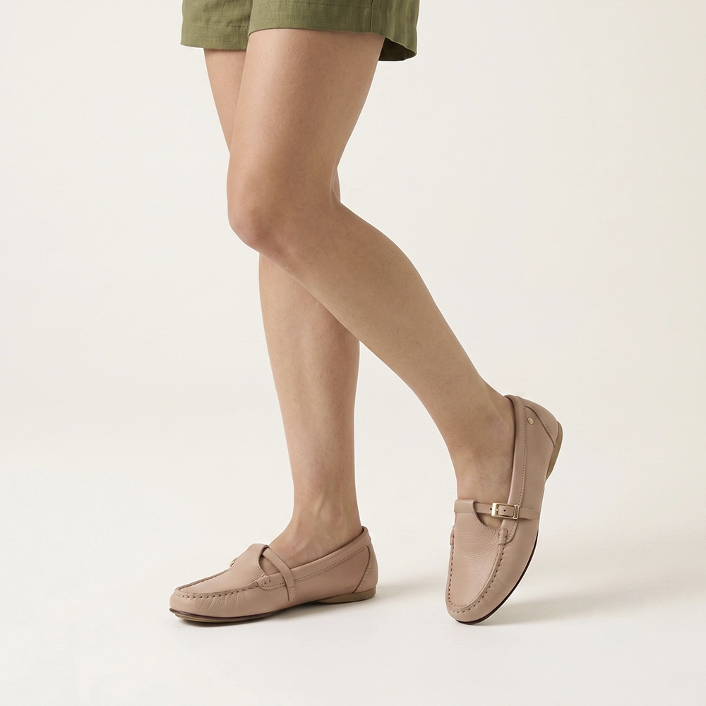 Mocassim Feminino Soleil em Couro Alfa Creme - 45019AC Mocassim Feminino Soleil em Couro Alfa Creme - 45019AC