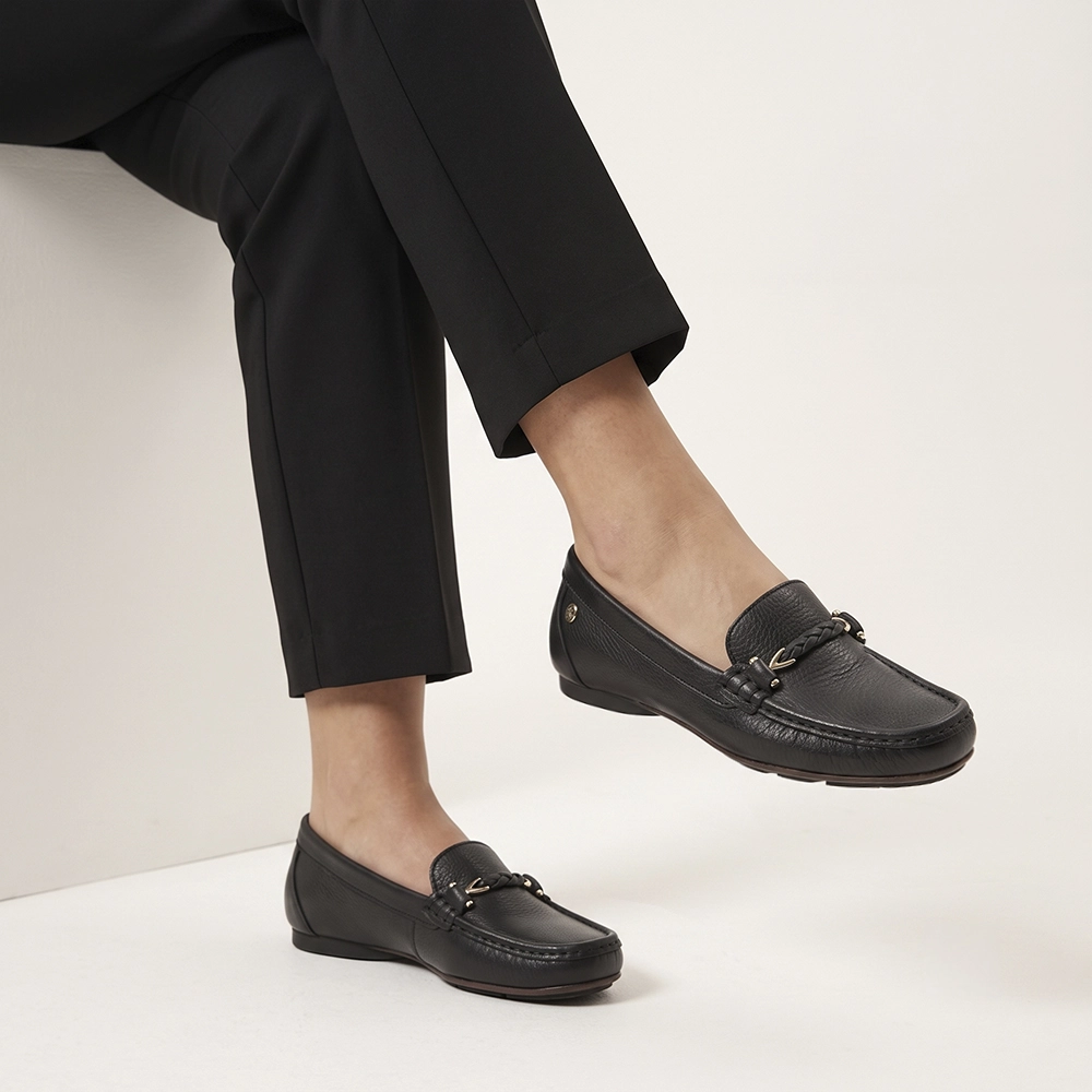 Mocassim Feminino Soleil em Couro Alfa Preto - 45011APR Mocassim Feminino Soleil em Couro Alfa Preto - 45011APR