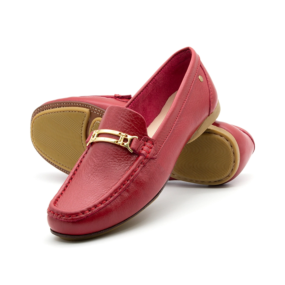 Mocassim Feminino Soleil em Couro Alfa Rubi - 45012AR