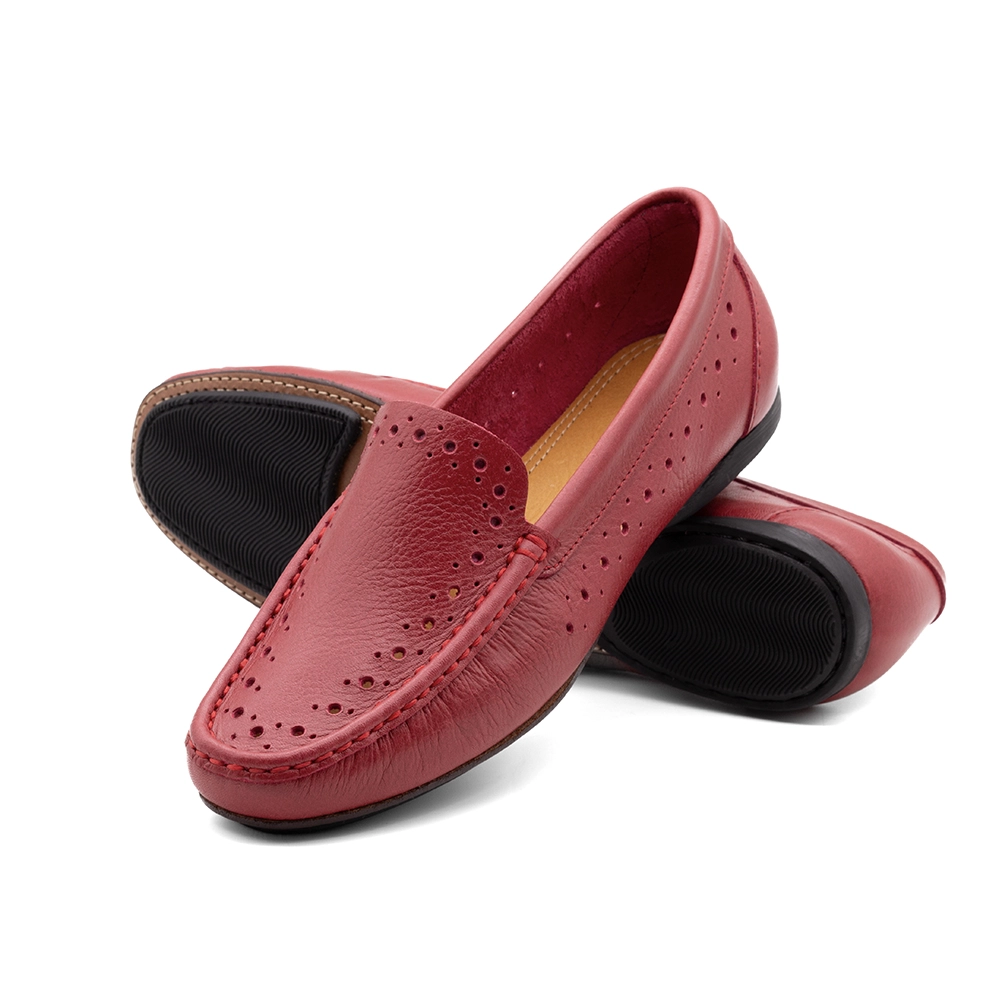 Mocassim Feminino Soleil em Couro Alfa Rubi - 45026AR
