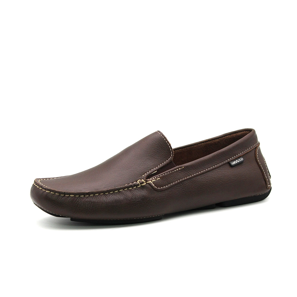 Mocassim Masculino Dolar em Couro Alfa Café - 9837AC