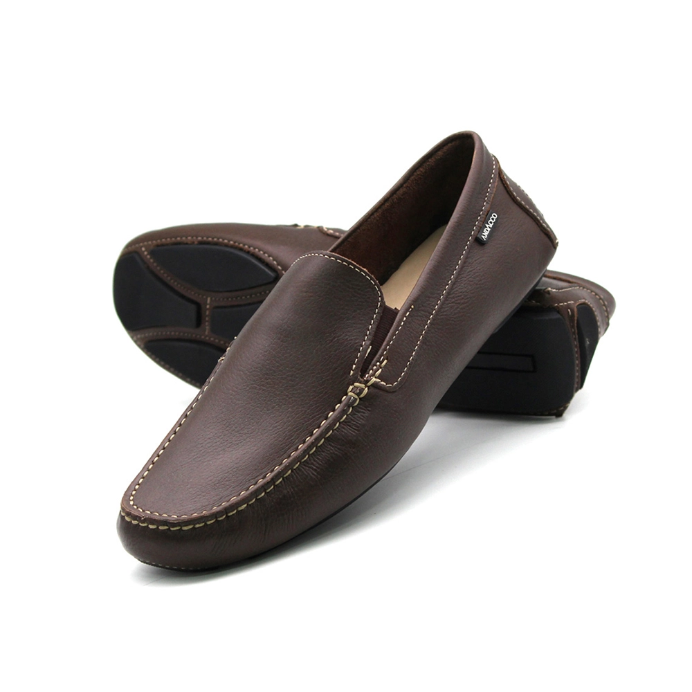 Mocassim Masculino Dolar em Couro Alfa Café - 9837AC