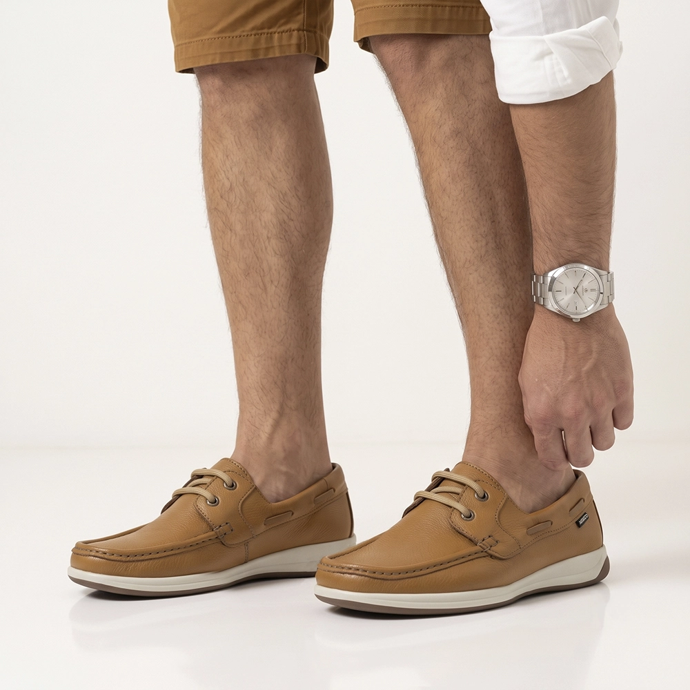 Mocassim Masculino em Couro Alfa Camel - 9336AC Mocassim Masculino em Couro Alfa Camel - 9336AC