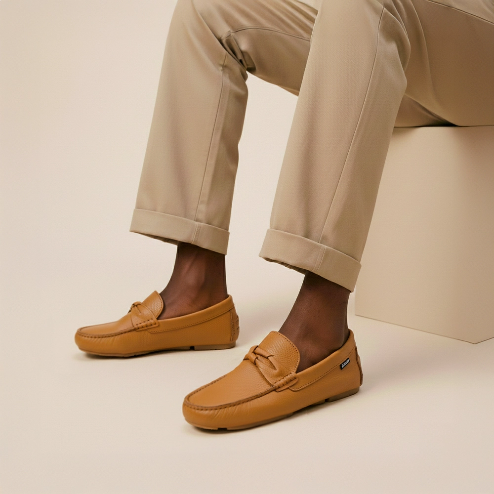Mocassim Masculino em Couro Alfa Camel - 98195AC Mocassim Masculino em Couro Alfa Camel - 98195AC
