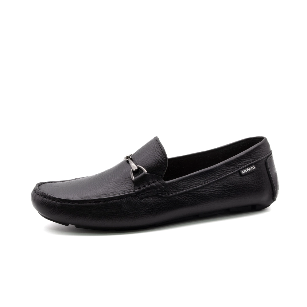 Mocassim Masculino em Couro Alfa Preto - 98180AP