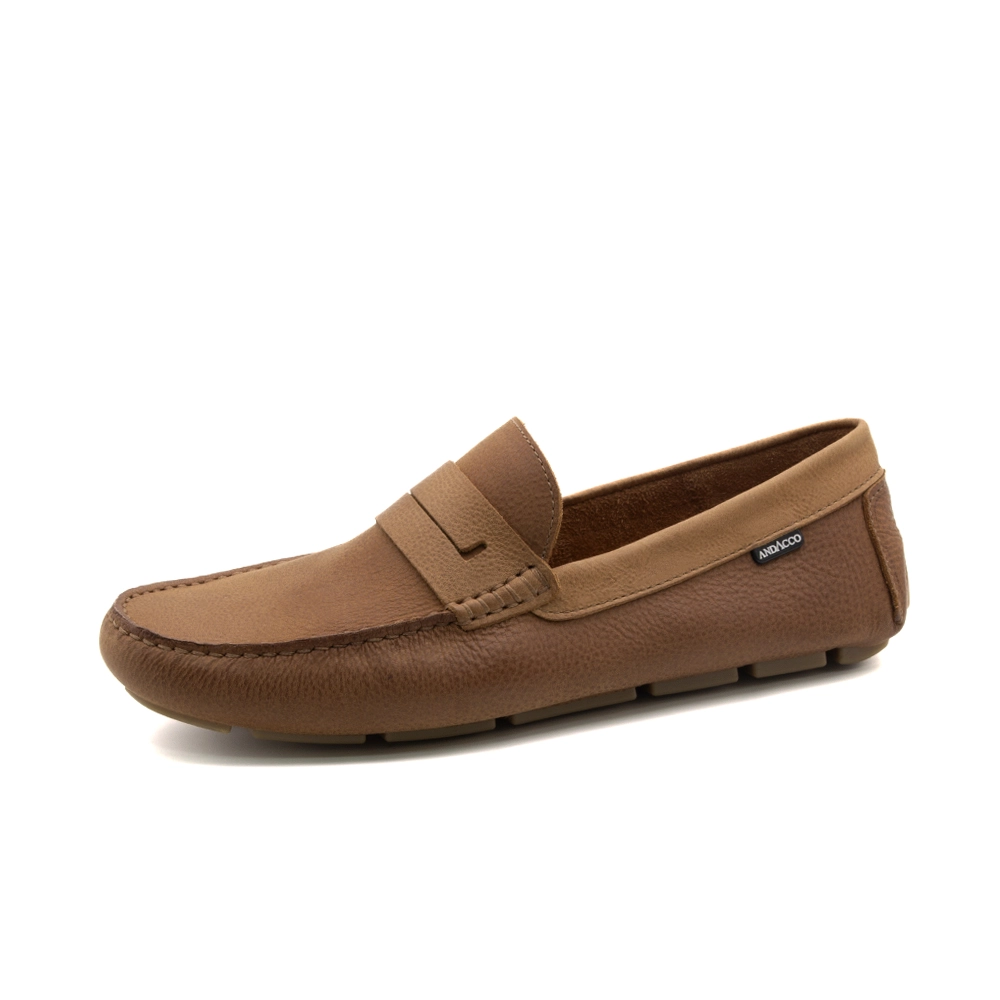 Mocassim Masculino em Couro Senna Camel - 98196SC