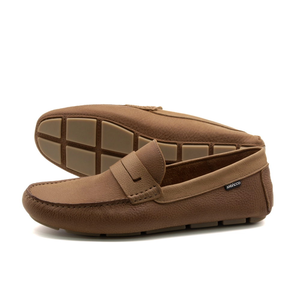 Mocassim Masculino em Couro Senna Camel - 98196SC