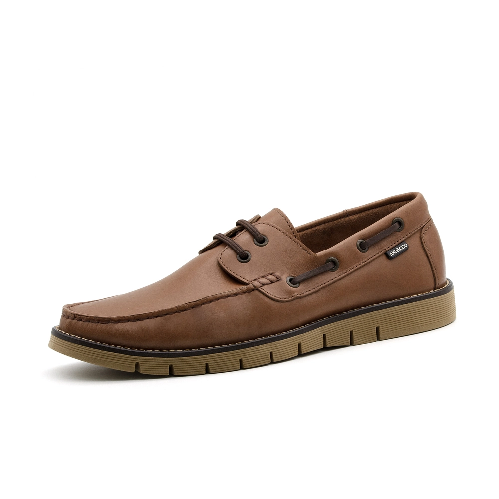 Mocassim Masculino Falcon em Couro Bison Marrom - 98148BM
