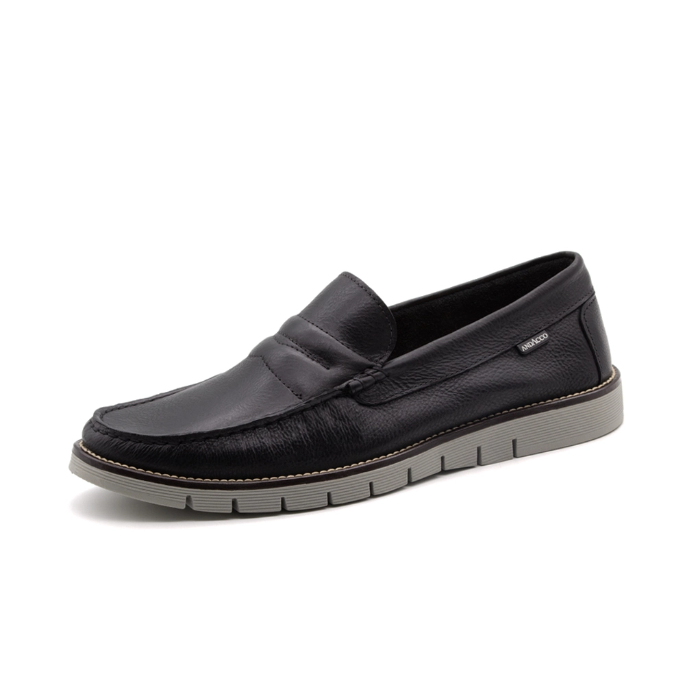 Mocassim Masculino Falcon em Couro Senna Preto - 9911SP