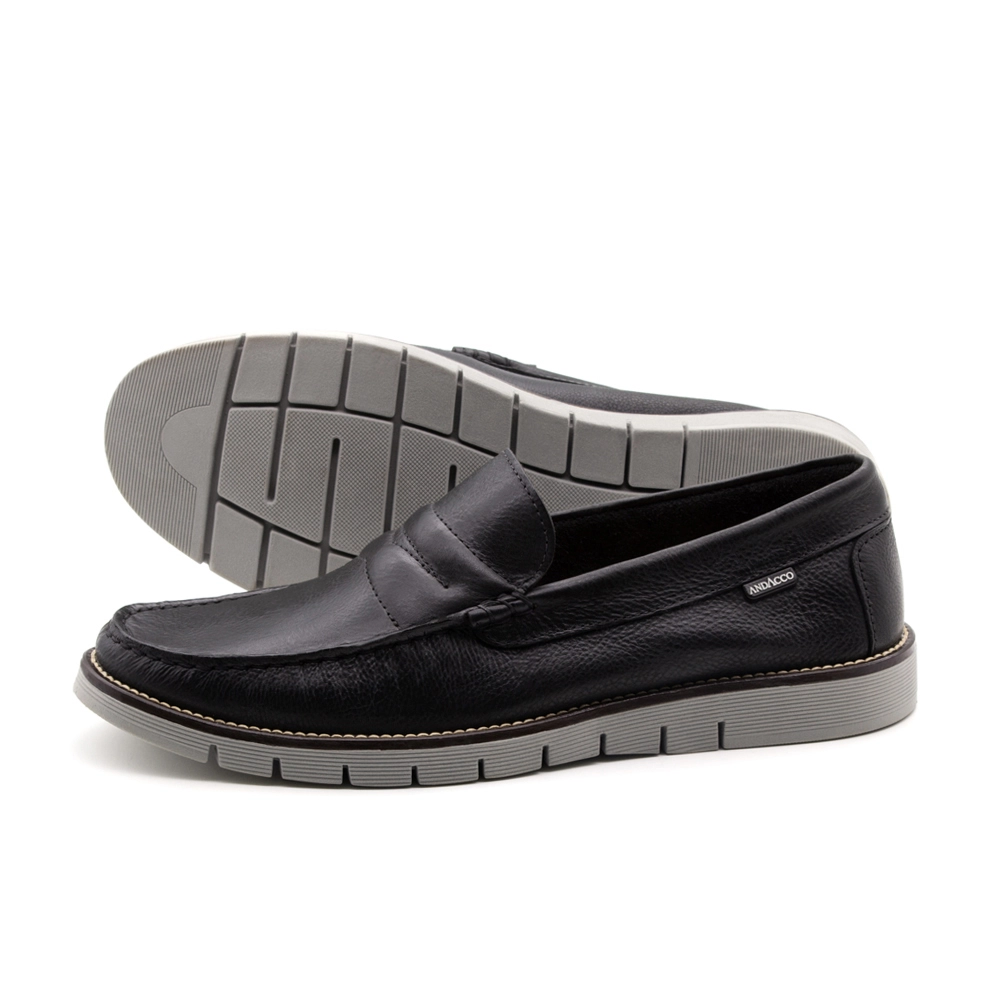 Mocassim Masculino Falcon em Couro Senna Preto - 9911SP