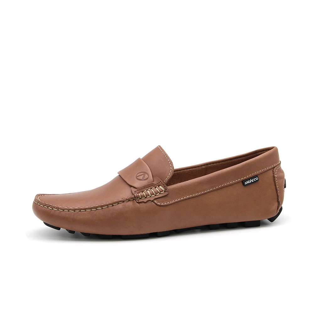Mocassim Masculino Paris em Couro Bison Marrom - 98158BM