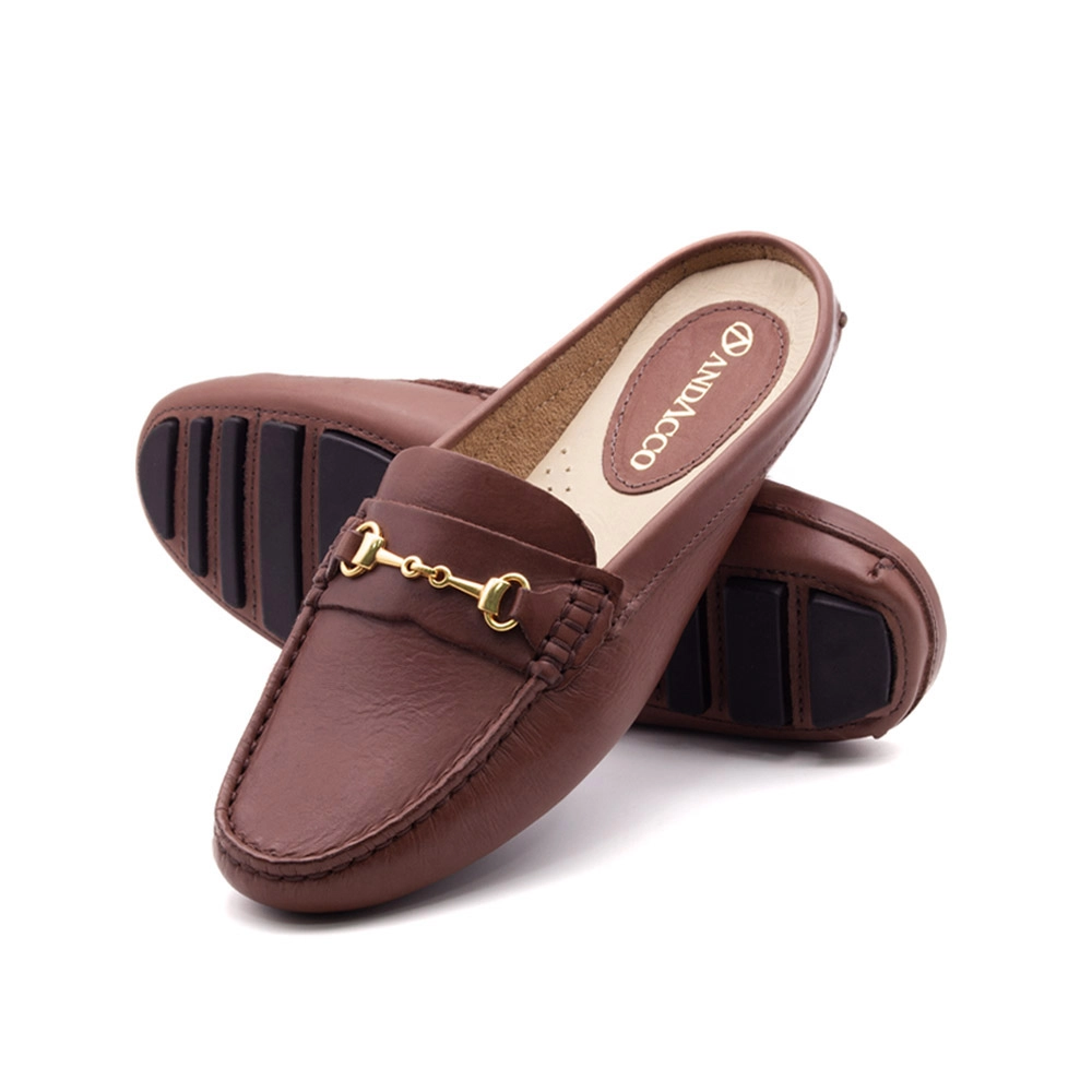 Mocassim Mule Feminino Paris em Couro Bravvo Mocca - 3467BM
