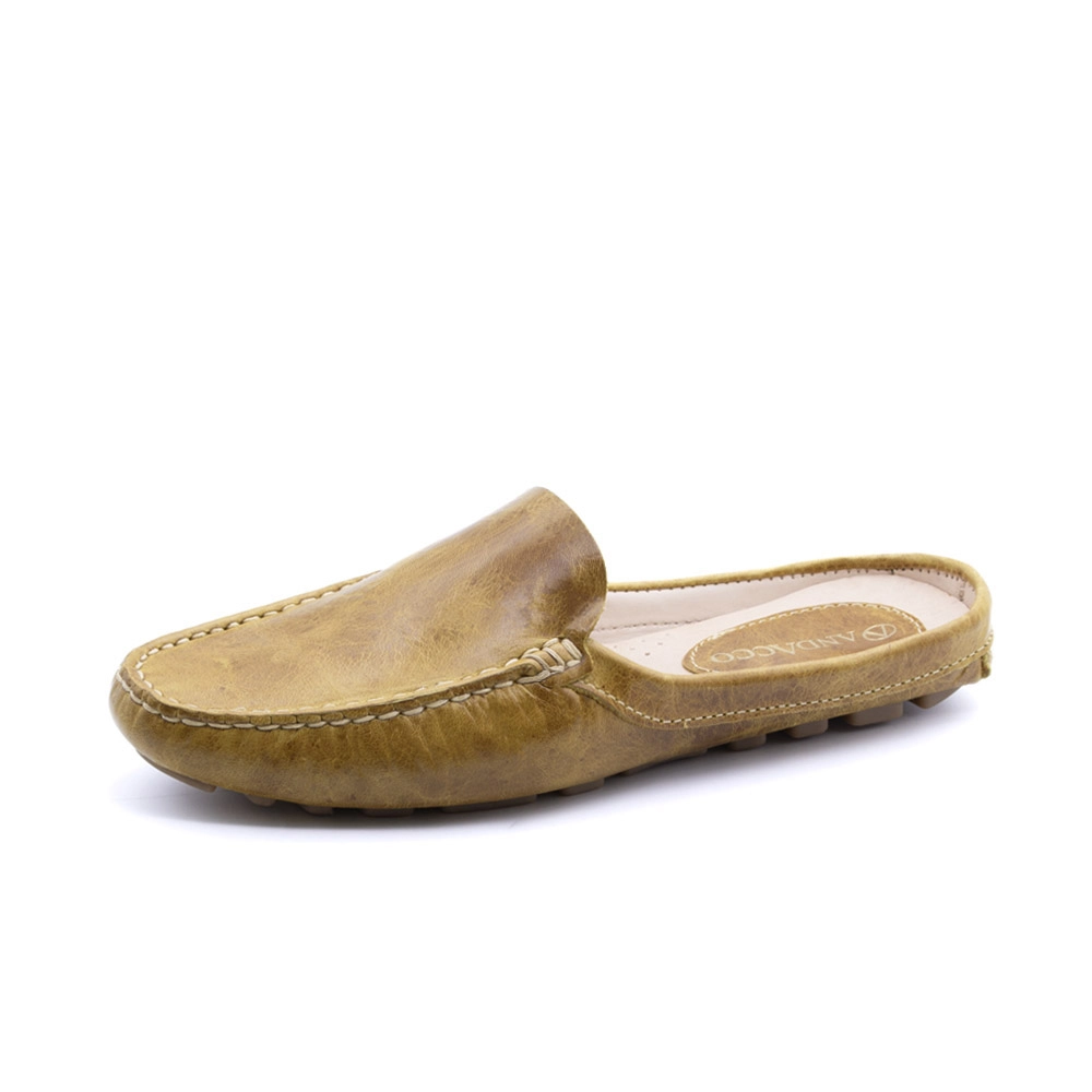 Mocassim Mule Feminino Paris em Couro Crush Amarelo - 3668CA