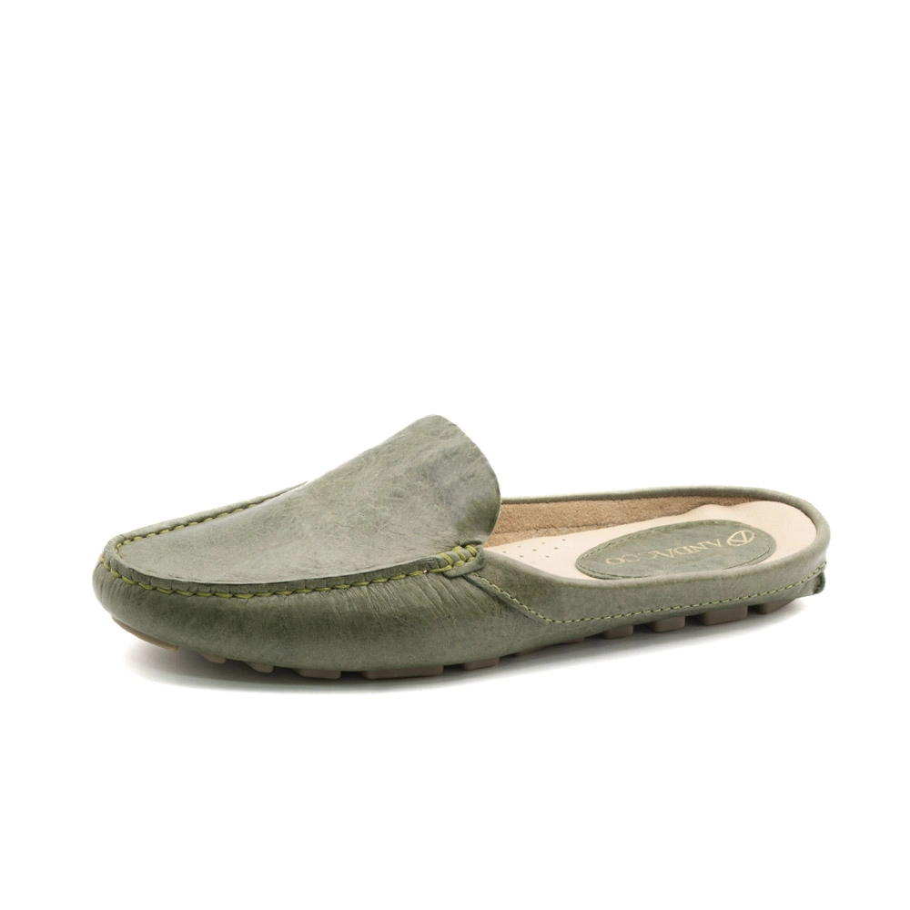 Mocassim Mule Feminino Paris em Couro Crush Mist - 3668CM Mocassim Mule Feminino Paris em Couro Crush Mist - 3668CM