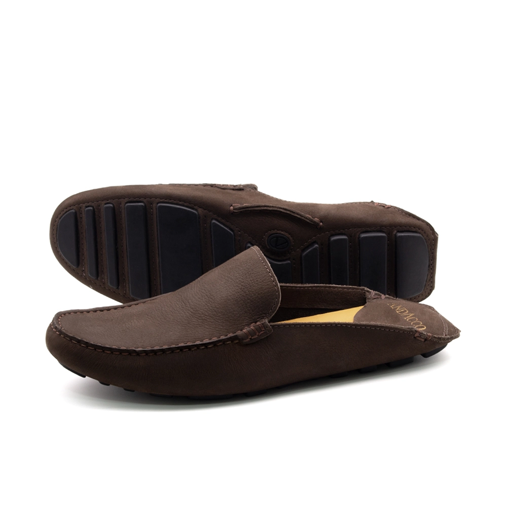 Mocassim Mule Masculino em Couro Vertigo Tabaco - 98101VT