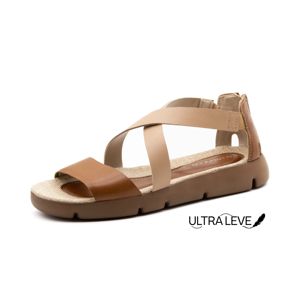 Sandália Flatform Bonnie em Couro Alfa Caramelo - 11103AC