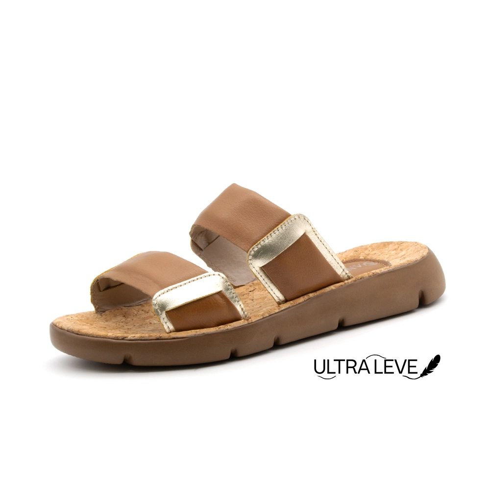 Sandália Flatform Bonnie em Couro Alfa Caramelo - 1193AC