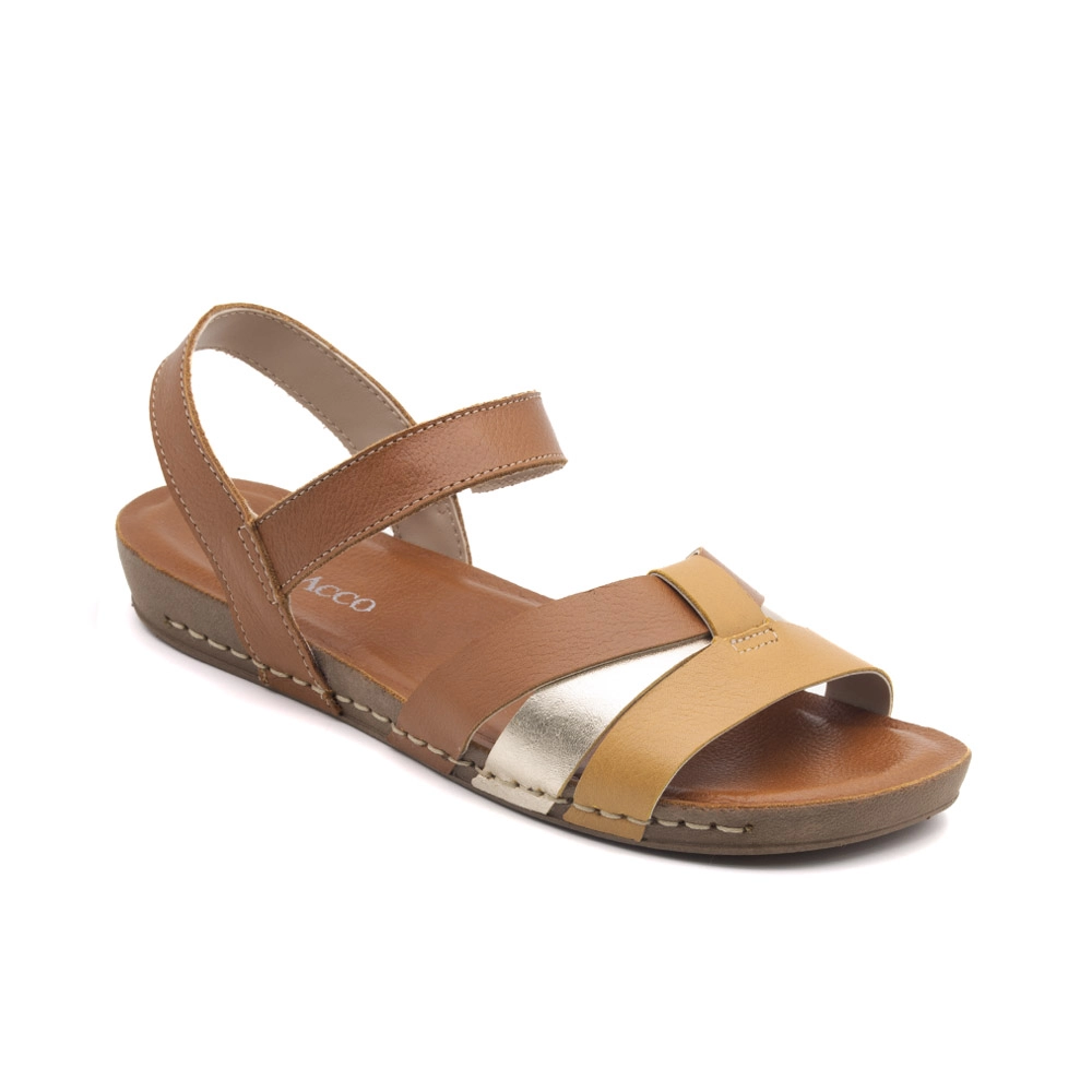 Sandália Flatform Goa em Couro Alfa Camel - 14281AC